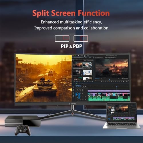 Z-Edge 30" Curved Gaming Monitor, WFHD1080P 200Hz 165Hz 144Hz, MPRT 1ms