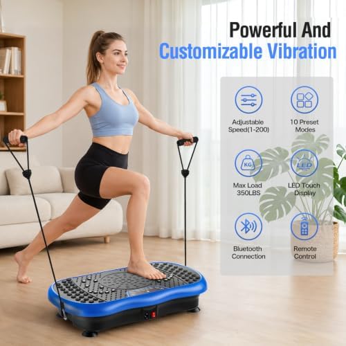 Vibration Plate Exercise Machine with 200 Speeds & 10 Presets