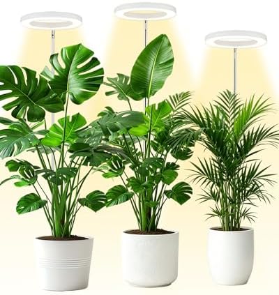 yadoker Plant Grow Light,LED Growing Light Full Spectrum for Indoor Plants,Aluminum Black Plant Lights,Height Adjustable, Automatic Timer, 5V Low Safe Voltage