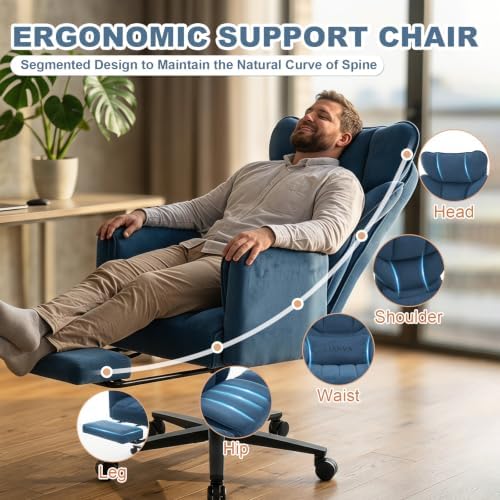 500LBS Big and Tall Office Chair, Ergonomic Cross Legged Desk Chair