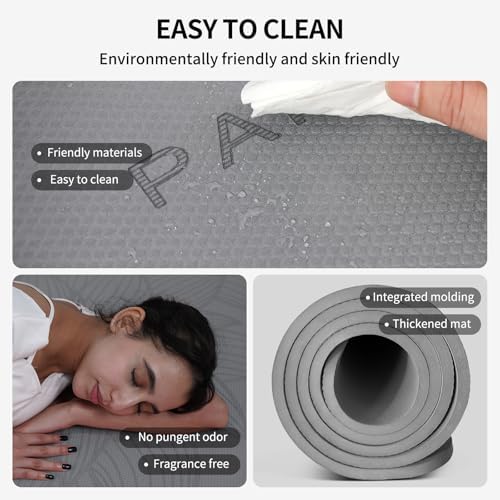 PAIDU Large Yoga Mat 72"x36"x10mm Non-Slip Exercise Mat for Home Gym Studio