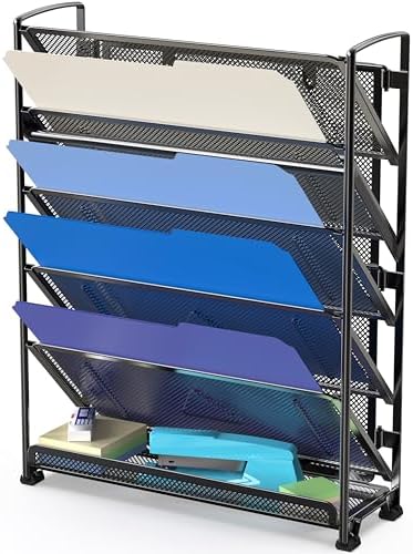 Simple Houseware 6-Tier Wall Mount Document Letter Tray Organizer, Black