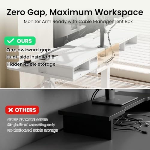Realbear 60x30 Inch Electric Standing Desk with Drawers, White