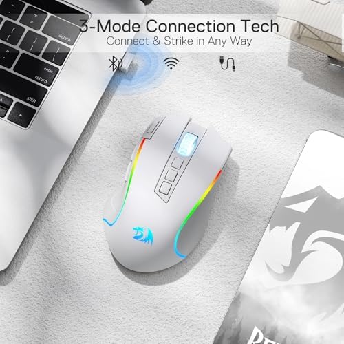 Redragon M612 Wireless RGB Optical Gaming Mouse 8000 DPI Remapping Keys