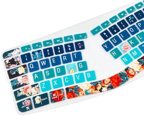 Silicone Keyboard Cover Compatible with Logitech Ergo K860 Ergonomic Keyboard US Layout, Logitech K860 Accessories, Rose