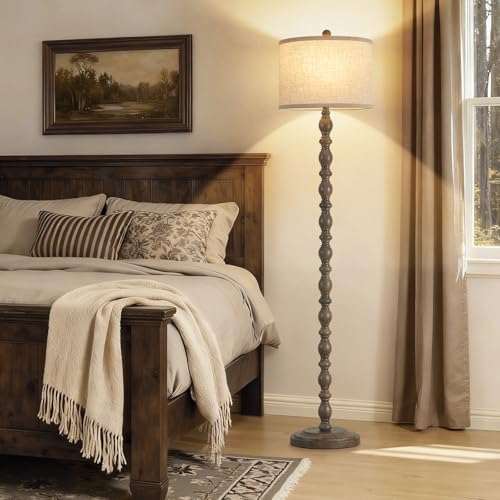 Luvkczc Farmhouse Floor Lamps for Living Room, Standing Lamp with Bulb