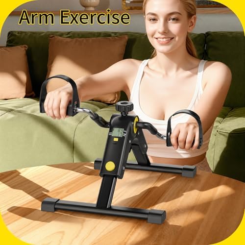 MOMODA Under Desk Bike Pedal Exerciser with LCD Display Portable Mini Exercise Bike for Arm and Leg
