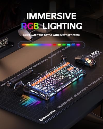 GravaStar Mercury K1 Pro 75% Wireless Mechanical Gaming Keyboard, Hot-Swap