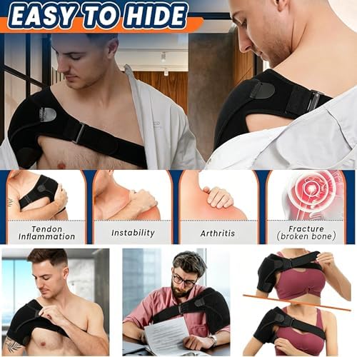 Shoulder Brace for Men and Women for Torn Rotator Cuff,Arm Sling Shoulder Immobilizer,Shoulders Compression Sleeve and Support For