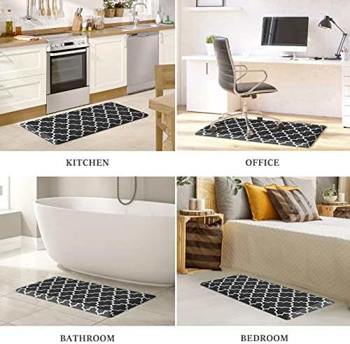 WISELIFE Kitchen Runner Rugs Anti-Fatigue mats,17.3" x 39", 4/5 Inch, Black