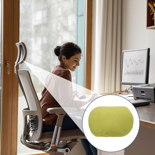 uxcell Office Chair Pillow Cover, Office Chair Headrest Attachment Removable Headrest Protector for Home Desk Computer Chairs, Green