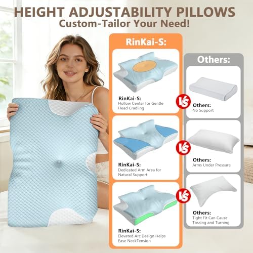 Ergonomic Cervical Pillow for Neck Pain Relief, Ergo Pillow for Sleep Apnea