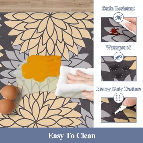 HEBE Anti Fatigue Kitchen Rugs Set of 2, Cushioned Kitchen Mats for Floor