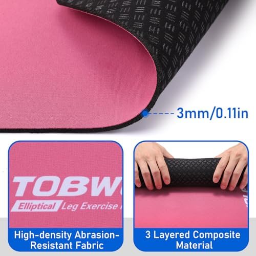 TOBWOLF Non-Slip Workout Mat for Ellipse Leg Exerciser, Ellipse Machine Mat, Exercise Mat for Under Desk Ellipticals, Suitable for Electric Seated Foot Pedal Exerciser, Stability & Floor Protection