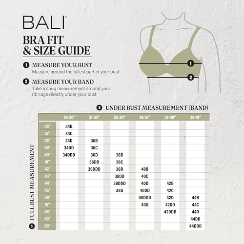 Bali Women's Bali Women's One Smooth U Posture Boost W/Eversmooth Back Underwire Bra