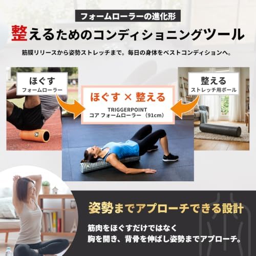 TriggerPoint CORE Foam Massage Roller with Softer Compression for Exercise, Deep Tissue and Muscle Recovery - Relieves Muscle Pain & Tightness, Improves Mobility & Circulation (12'', 18'', 36'')