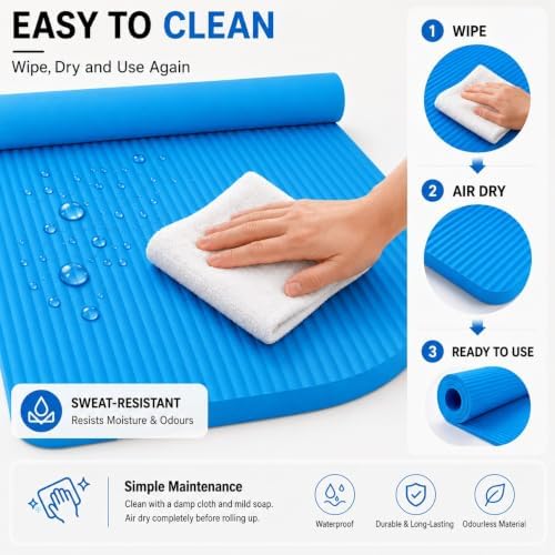 Extra Thick Yoga Mat, High Density Non-Slip Exercise Mat