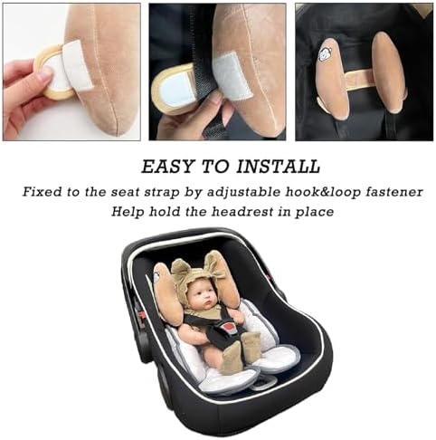 Baby Travel Pillow for Infant Car Seat, Adjustable Infant Head Neck Support