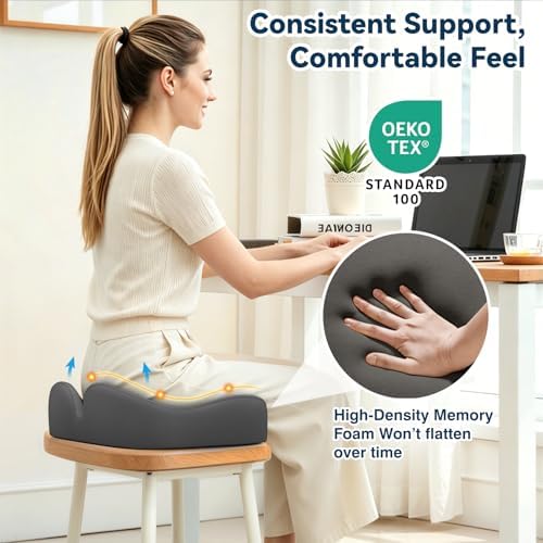 TushGuard 6-Zone Ergonomic Seat Cushion with Coccyx Cutout, Grey