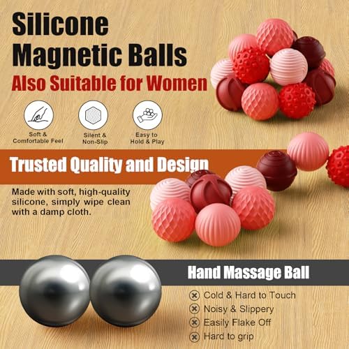 Magnetic Fidget Balls, 6 Pack Silicone Sensory Toys for Adults & Teens