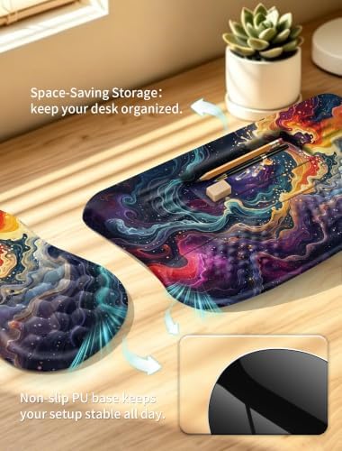 Ergonomic Keyboard Stand, Wrist Rest & Mouse Pad, Memory Foam Wrist Support