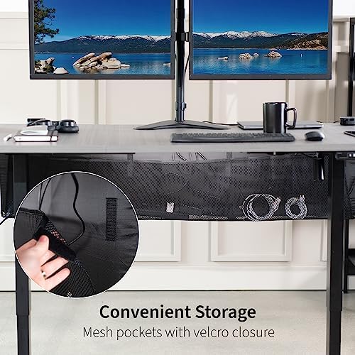 VIVO Black Under Desk 71 in Cable Management Sleeve, DESK-SKIRT-71