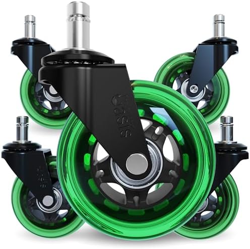 The Office Oasis Original Office Chair Wheels (As Seen On PBS), Green