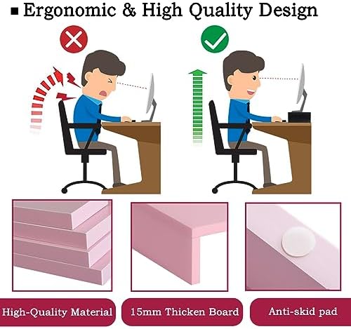 TEAMIX Pink Monitor Stand Riser - 2 PackS, Wood