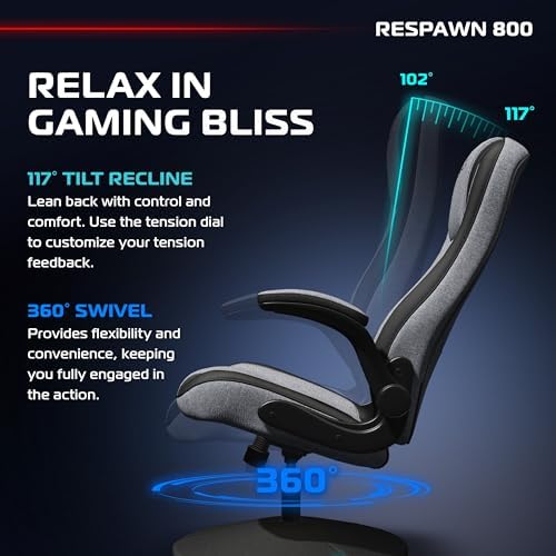 Respawn 800 Console Rocker Gaming Chair, Swivel Seat with Lumbar Support