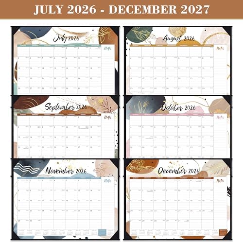 2026-2027 Desk Calendar - Desk Calendar 22'' x 17'', Jul 2026 - Dec 2027