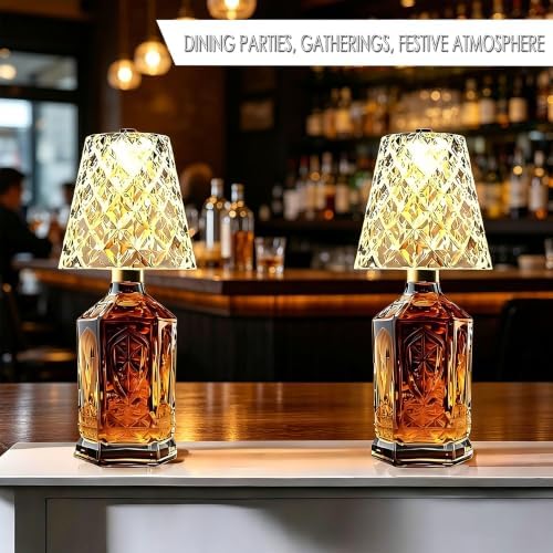 2 Pack Wine Bottle Lamp Crystal Clear