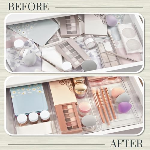 STORi SimpleSort 3-Piece Stackable Clear Drawer Organizer, 12" x 6" x 2"