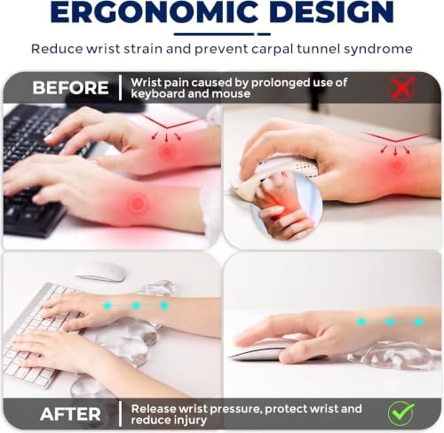 Gel Cloud Keyboard & Mouse Wrist Rest Set - Cloud Keyboard Wrist Rest Pad & Mouse Support for Office Gaming Pad Computer Laptop Ergonomic Comfortable Pain Relief- Cloud Pad Set