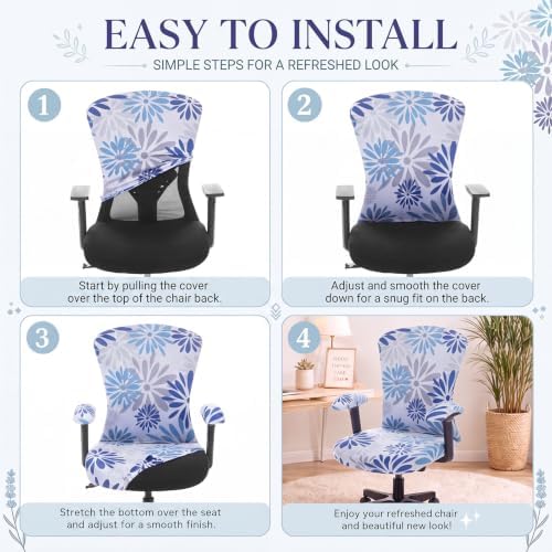Tallew 4 Pcs Office Chair Cover Desk Seat Stretchable Set, Mandala