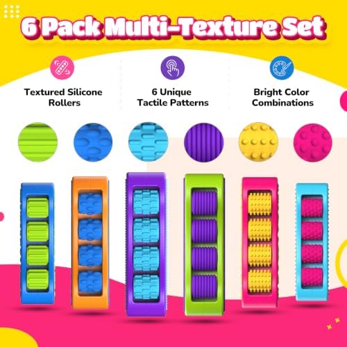 Sensory Fidget Toys for Kids, 6 Pack Quiet Textured Fidgets