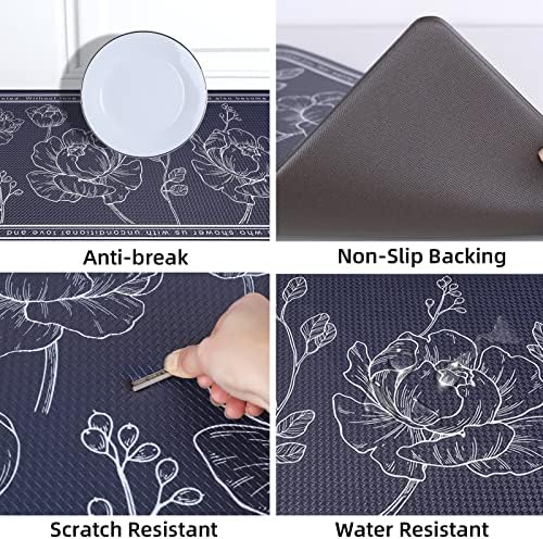 Kitchen Floor Mat Set of 2, Anti Fatigue Kitchen Mat 17"x47"+17"x29"