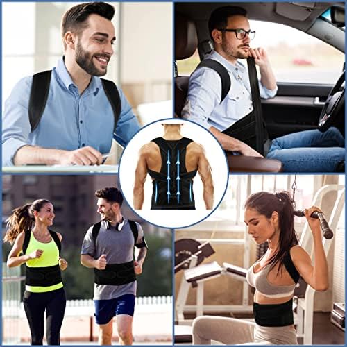 Back Brace Posture Corrector for Women and Men, Relief for Waist, Back and Shoulder Pain, Adjustable and Breathable, Improve Posture L(33"-37")