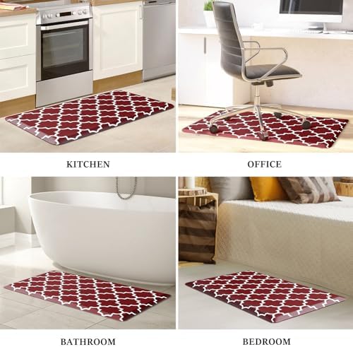 WISELIFE Anti Fatigue Mats for Kitchen Floor, 20" x 39", 4/5 Inch, Red