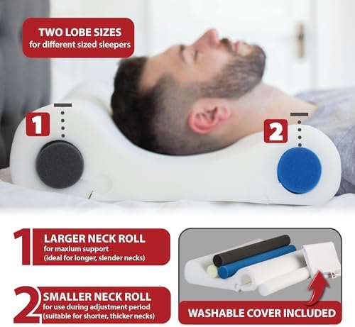 Adjustable Cervical Pillow for Neck Pain Relief, Side & Back Sleepers