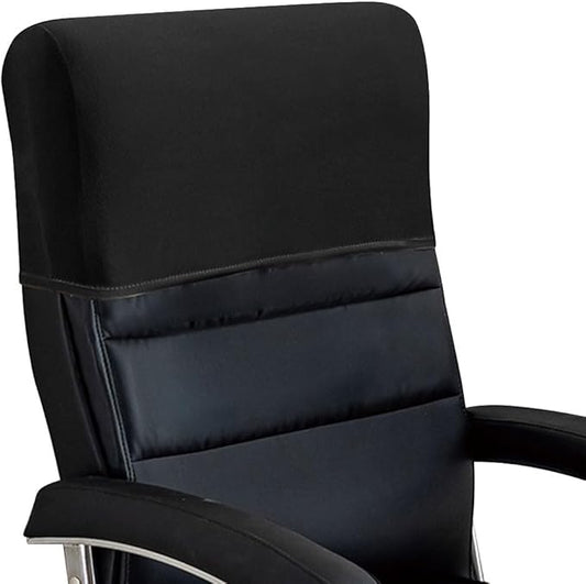 Stretch Office Chair Headrest Cover, Milk Silk Headrest Protector for Office Chairs, Head Rest Covers for High Back Computer Chairs, Furniture, Recliner Chair, 1 Pack, Black