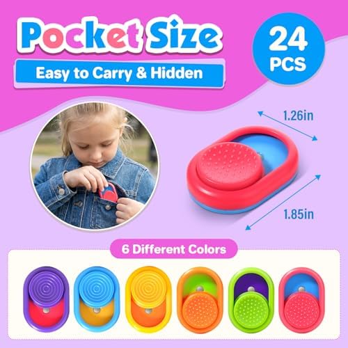 Magnetic Fidget Toys Bulk: 24Pcs Textured Sensory Clicker Toy for Kid Adult