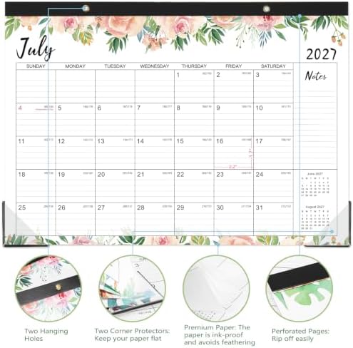 2027 Desk Calendar - Jan 2027 - Dec 2027, 12 Months Large Monthly Desk Calendar, 17" x 12", Desk Pad, Large Ruled Blocks, to-do List & Notes, Best Desk/Wall Calendar for Planning or Organizing