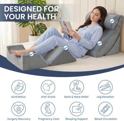 WSOFRALC 5PCS Orthopedic Wedge Pillow Set for After Surgery