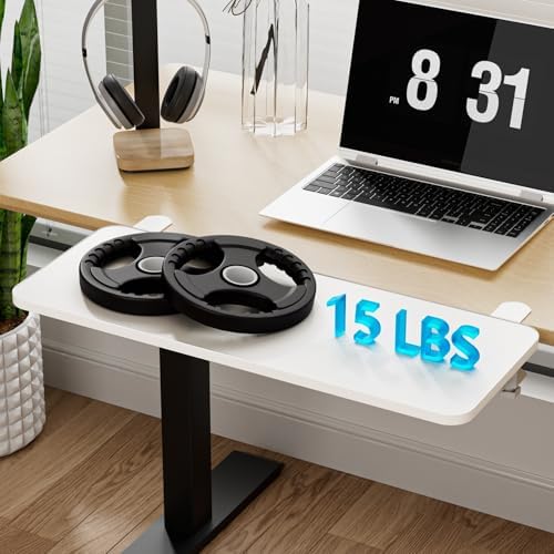 Keyboard Tray Under Desk,Adjustable Mouse Computer Keyboard Platform Tray Keyboard Holder with C Clamp 90 Degree Folding Keyboard Tray Desk Extender for Typing, Ideal Desk Office Desks White