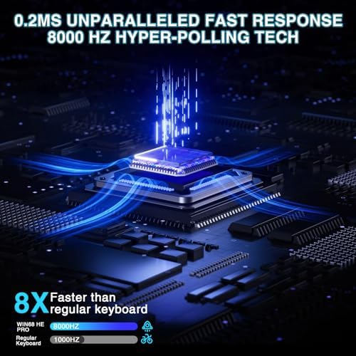 AULA WIN68 HE PRO - Hall Effect Gaming Keyboard with Magnetic Switch, Fast Trigger Mode Adjustable Actuation, 8KHz Polling Rate, Wired RGB Backlit Mechanical Gaming Keyboard 60 Percent Compact Design