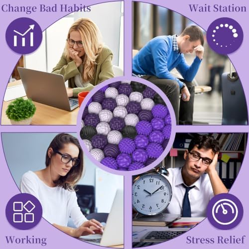 Silicone Magnetic Balls, Fidget Toys for Adults & Teens, 8PCS Stress Balls Sensory Toy, Quiet Magnet Desk Fidgets with Textured, ADHD Anxiety Relief Items, Fun Stocking Suffers Gifts