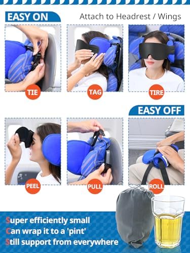 SARISUN Travel Pillows for Airplanes, Stable Head Support, Travel Essential