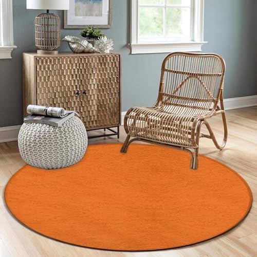 Large Round Area Rug Home Decor Modern Bathroom Rug Kitchen Office Circle Rug for Living Room Sofa Circle Cute Mat Orange, 36inch