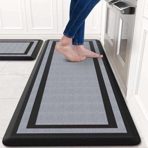 2PCS Kitchen Rugs Cushioned Anti-Fatigue Kitchen Mats Comfort Standing Mat