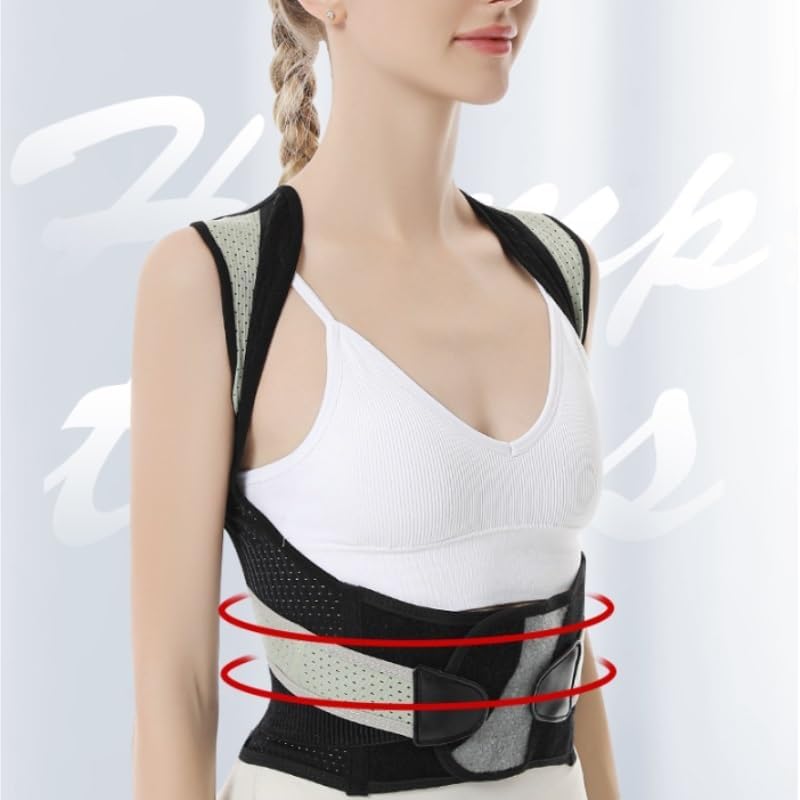 Adult Men Women's Shoulder Opening Invisible Comfortable Posture Correction Belt (D,L)
